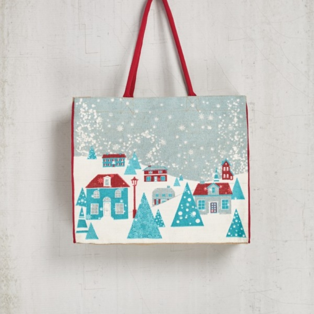 NEW/TAGS big MONA B Wonderland burlap tote